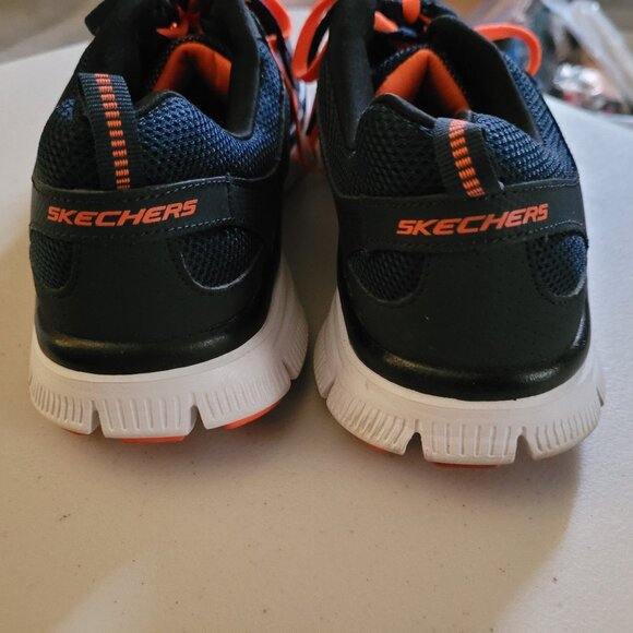 Skechers Memory Foam Tennis Shoes Misses Size 9 - Blue & Orange - Picture 4 of 8